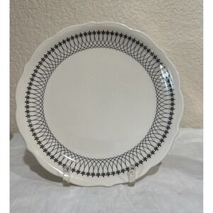 Vintage Syracuse China Black Lace Fleur-De-Lis Platter Plate Restaurant Ware USA